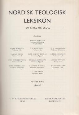 Nordisk Teologisk leksikon for Kirke og Skole.