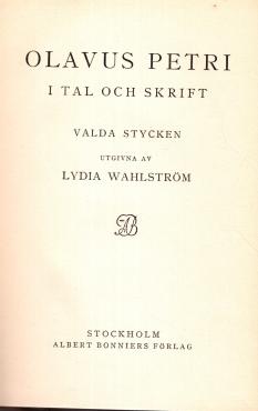 Religionens människor och dokument 1. Olavus Petri