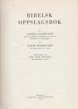 Bibelsk oppslagsbok - håndbok for bibellesere
