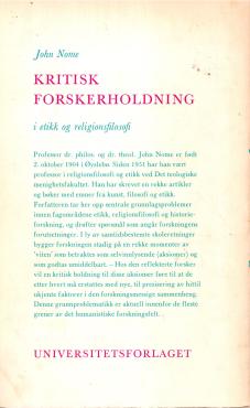Kritisk forskerholdning i etikk og religionsfilosofi