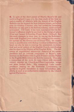 Martin Bucer and the English Reformation