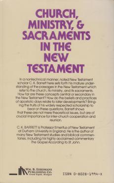 Church, Ministry, & Sacraments in the New Testament