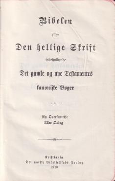 Bibelen eller Den hellige Skrift (1913) ¤