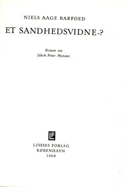 Et sandhedsvidne - om J. P. Mynster, biskop 1834-1854