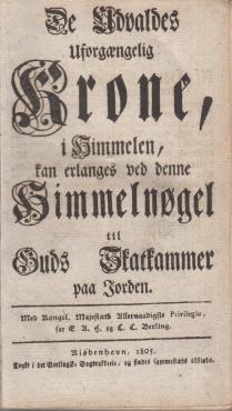 En ny fuldkommen bønnebog (1805) ¤