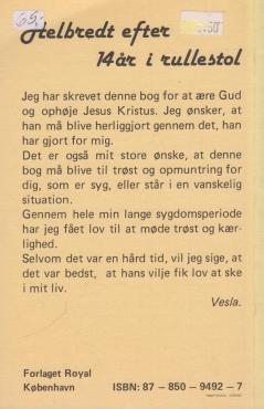 Vesla - helbredt efter 14 år i rullestol
