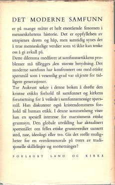 Mennesket i samfunnet, en sosialetikk, 2 bind