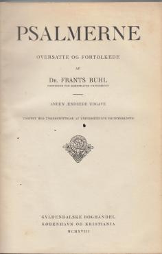 Psalmerne, 1918