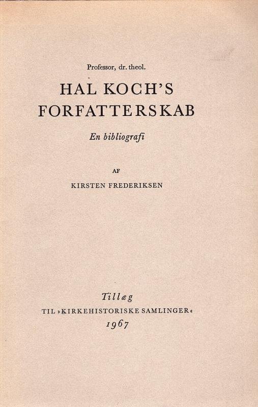 Hal Koch's forfatterskab