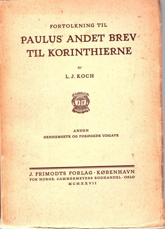 Fortolkning til Paulus` andet brev til Korinthierne