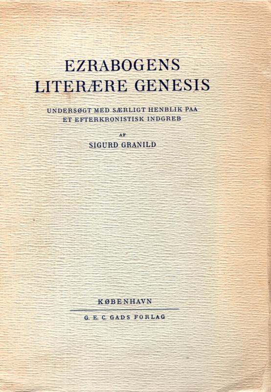 Ezrabogens literære Genesis, (doktordisputats)