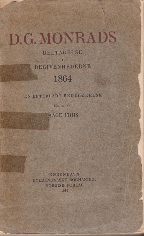 D. G. Monrads deltagelse i begivenhederne 1864 (1914)