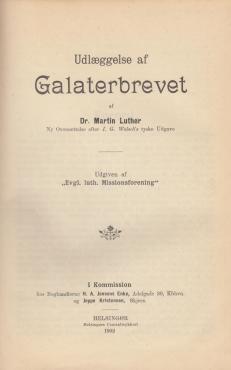 Udlæggelse af Galaterbrevet, 1902