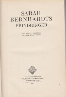 Sarah Bernhardts erindringer
