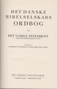 Bibelselskabets Ordbog til Det gamle Testamente (1938)
