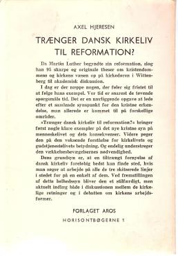 Trænger Dansk kirkeliv til reformation?