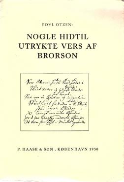 Nogle hidtil utrykte vers af Brorson