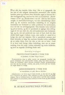 Katholicismen i vor tid