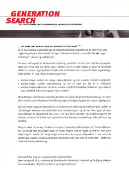 Generation search: et studie i danske unges livsstrategier, værdier og livstolkning