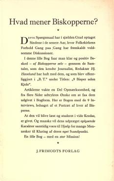 Danmarks bisper uden kjole
