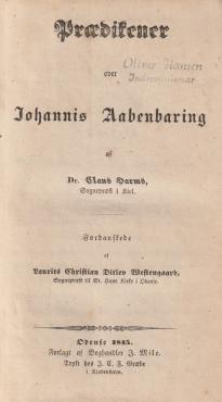Prædikener over Johannis Aabenbaring (1845)