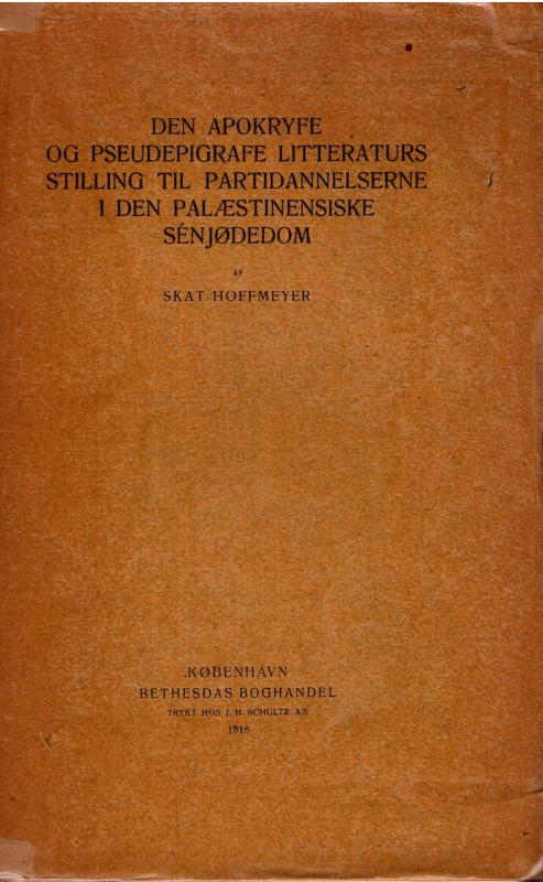 Den Apokryfe og pseudepigrafe litteraturs stilling til partidannelserne i den palæstinensiske sénjødedom