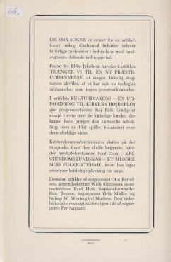 Dansk kirkeliv, 1961