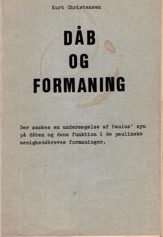 Dåb og formaning