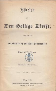 Bibelen (1873) ¤