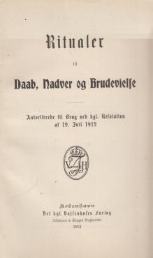 Ritualer til Daab, Nadver og Brudevielse, 1912