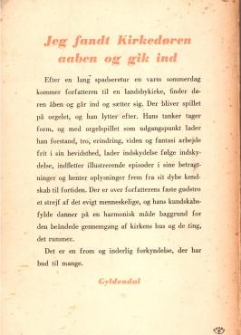 Jeg fandt kirkedøren åben og gik ind