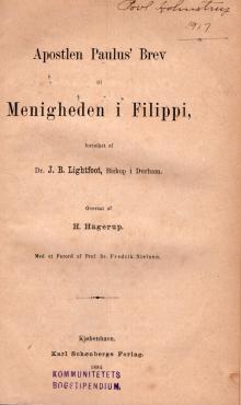 Apostlen Paulus' Brev til Menigheden i Filippi (1884) ¤