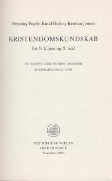 Kristendomskundskab 9.og 3. real