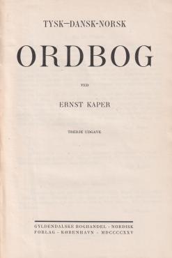 Tysk-Dansk-Norsk ordbog