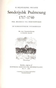 Sønderjydsk Psalmesang 1717-1740.
