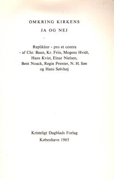 Omkring Kirkens Ja og Nej