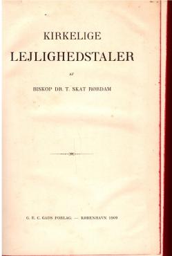 Kirkelige lejlighedstaler af biskop dr. T. Skat Rørdam