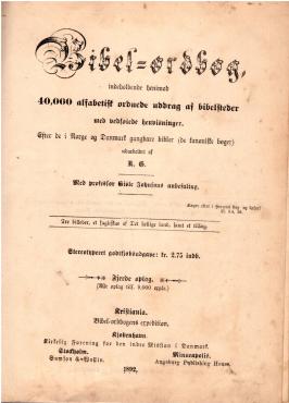 Bibel-ordbog (1892) ¤