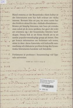 Bysantinsk Litteratur (som ny)