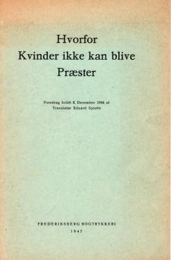 Hvorfor Kvinder ikke kan blive Præster