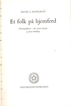 Et folk på hjemferd