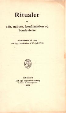 Ritualer til dåb, konfirmation, nadver og brudevielse (1954)