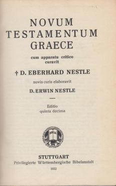 Novum Testamentum Graece (1936) (lille format)