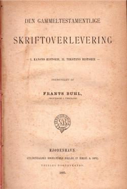 Den gammeltestamentlige skriftoverlevering (1885) ¤