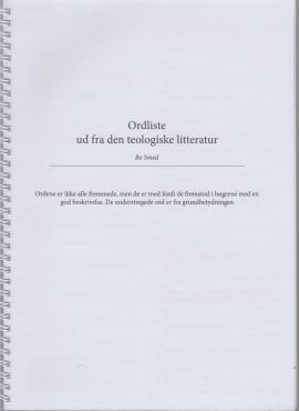 Ordliste ud fra den teologiske litteratur (som ny)