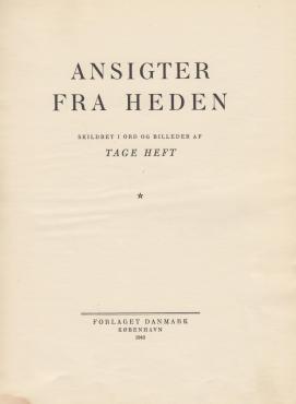 Ansigter fra heden : skildret i ord og billeder
