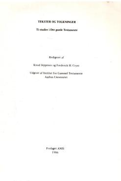 Text, filologi og gengivelse Jes. 7, 14