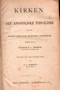 Kirken i den apostoliske tidsalder, 1873
