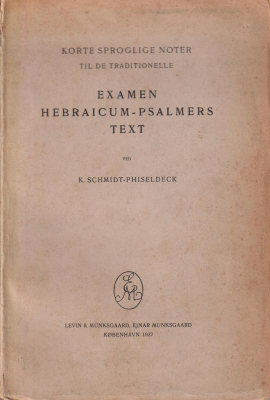 Examen Hebraicum-psalmers text