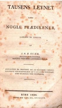 Tausens levnet samt nogle prædikener (1836)